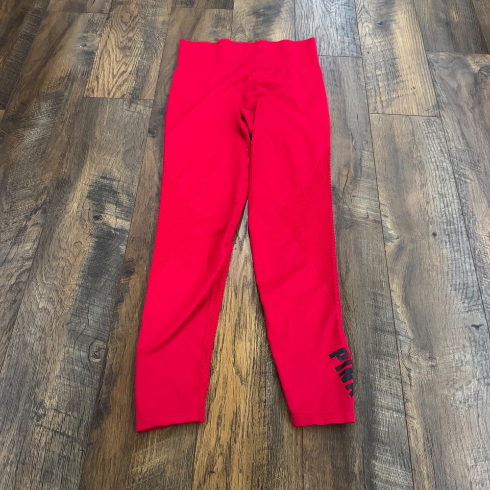 Pink Victoria's Secret Cool & Comfy Seamless Mesh Leggings Red Medium Activewear